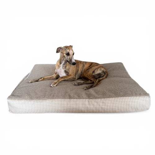 Dogco Soft Line Warm Latte Pepitka&Bouclé - leżanka materac dla psa