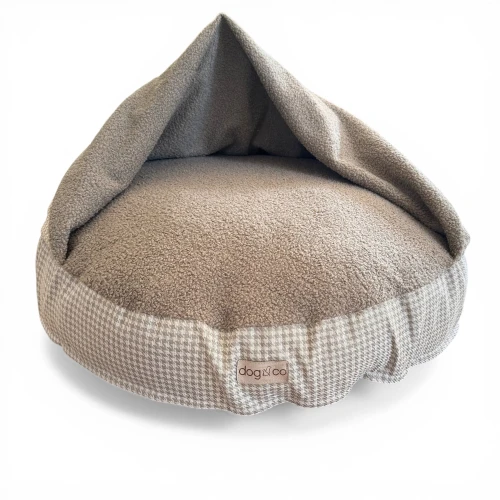 Norka dla psa - legowisko dla psa z kocykiem Warm Latte Pepitka&Bouclé 
