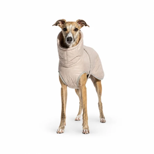 Zimowa kurtka, ubranko dla charta (whippet, charcik włoski) - sweet beige