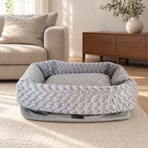 Legowisko kokon dla psa ze składanymi bokami -  Velvet Gray
